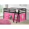 Alaterre Furniture Roxy Twin Wood Junior Loft Bed with Espresso with Pink and White Bottom Tent AJRX10P0ATPWH - alternate 2